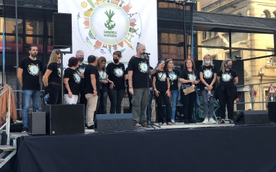 Els membres de Sabadell Viatgera durant la Rambla del Turisme | Cedida 